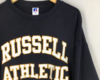 Vintage 90s Russell Athletic Black Sweatshirt Medium Russell