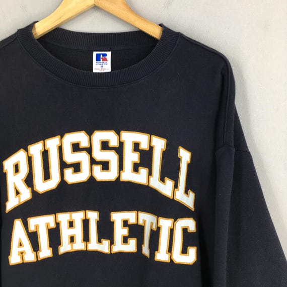 Vintage 90s Russell Athletic Black Sweatshirt Medium Russell