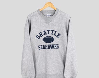 Vintage Seattle Seahawks NFL Gray Sweatshirt Large Seattle Seahawks Printed Jumper Seattle Seahawks National Football Team Sweater Size L