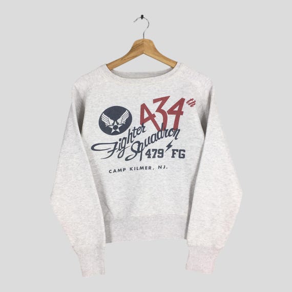 Buzz Rickson's, Vintage Buzz Rickson Us Air Force Sweatshirt Small Buzz Rickson 434th Fighter Squadron Printed Jumper Usafa Military Camp Kilmer Sweater S