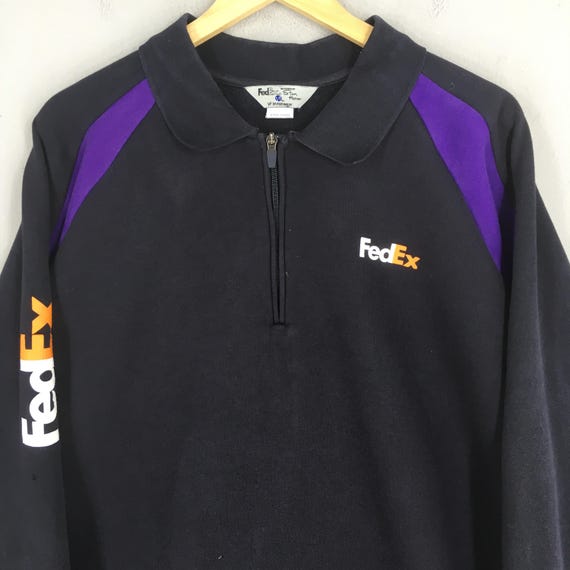 Vintage Fedex Corporation Black Sweatshirt 3xlarge Fedex Half