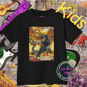 Kids Godzilla, Mothra, & King Ghidora Giant Monsters All Out Attack GMK 2001 Japanese Movie Poster Retro Sci-Fi Movie T-Shirt