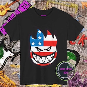 Spitfire Bighead American Flag Skating Cotton T Shirt