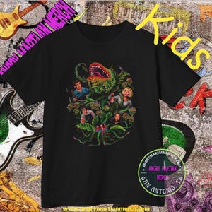 Little Shop of Horrors Movie Kids Retro 80&#39;s Heavy Cotton T Shirt