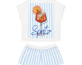 Ensemble pyjama femme Summer Vibes, pyjamas courts mignons, vêtements de détente, cadeau pour elle, nuits plage, vêtements de nuit tropicaux