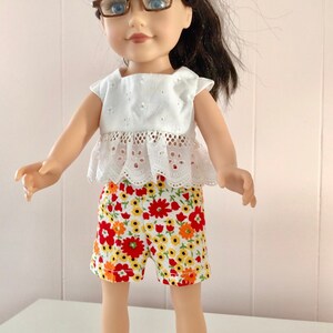 Handmade Eyelet Top or Floral Print Shorts for 18&quot; Doll