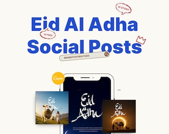 Plantillas para redes sociales de Eid al-Adha / Kit de Instagram de Canva para empresas musulmanas / Descarga digital