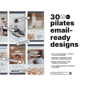 Pilates Newsletter Aesthetic Minimalist (25) | Pilates Emails | Canva Pro | Newsletter Template | Pilates Studio Email | Pilates Studio