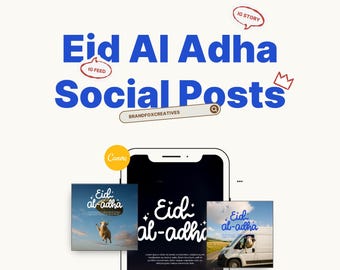 Plantillas para redes sociales de Eid al-Adha / Kit de Instagram de Canva para empresas musulmanas / Descarga digital