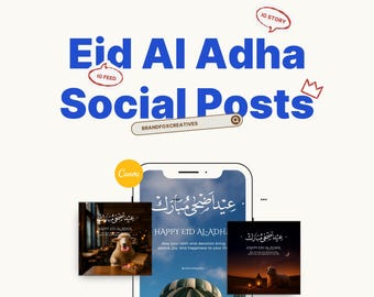 Plantillas para redes sociales de Eid al-Adha / Kit de Instagram de Canva para empresas musulmanas / Descarga digital