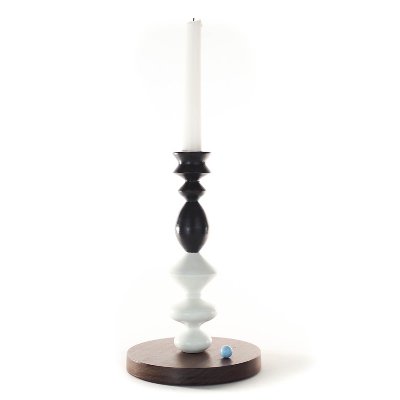 Black And White Candlestick Bud Vase Or Air Plant Holder Etsy
