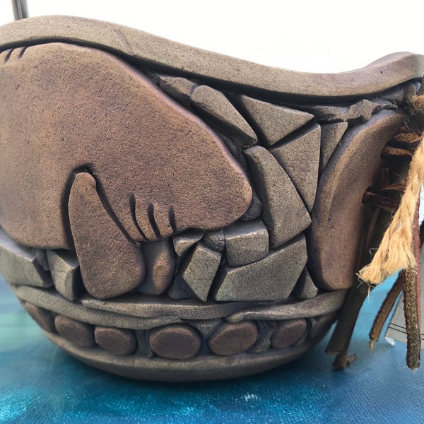 Manatee Pottery Bowl Basket Handbuilt Stoneware Wanda Furgeson