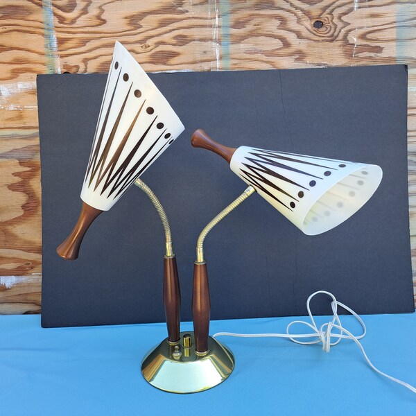 double gooseneck table lamp