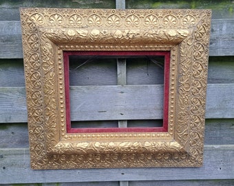 Ornate Gold and Red Velvet Frame