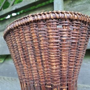 30 inch Long Woven Bamboo Basket Wall Pocket image 2