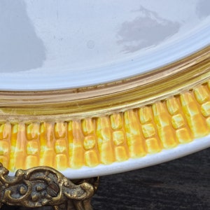 Ironstone Oval Platter Yellow Corn Rim Worcester Porcelain Co. Jamaica image 7