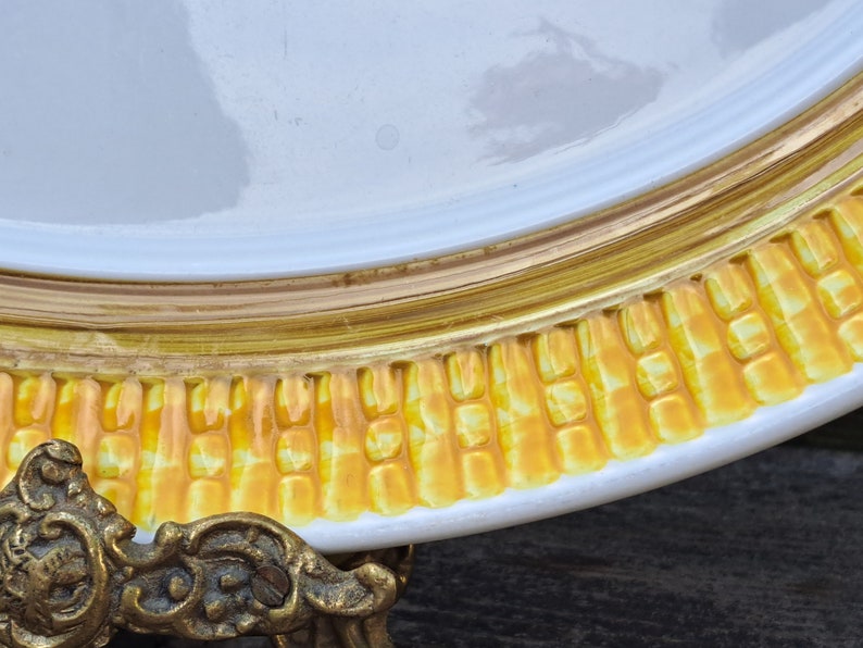 Ironstone Oval Platter Yellow Corn Rim Worcester Porcelain Co. Jamaica image 7