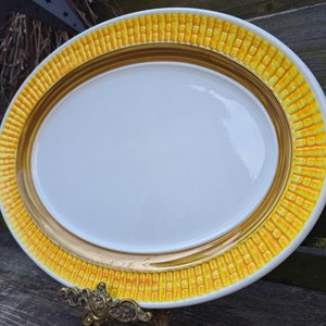 Ironstone Oval Platter Yellow Corn Rim Worcester Porcelain Co. Jamaica immagine 6