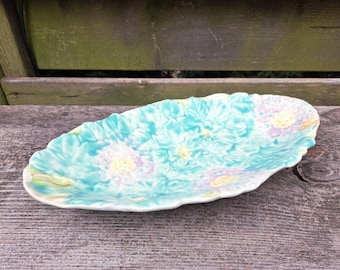 Pastel Floral Avon Ware Oval Spring Decor Plate - see photos and description