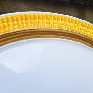 Ironstone Oval Platter Yellow Corn Rim Worcester Porcelain Co. Jamaica image 4