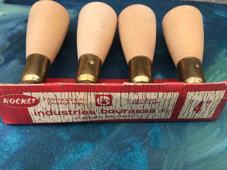 MCM NOS 4 Inch Brass Tip Tapered Furniture Legs, Set of Four Etsy