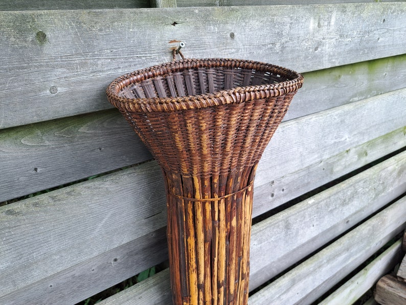 30 inch Long Woven Bamboo Basket Wall Pocket image 6