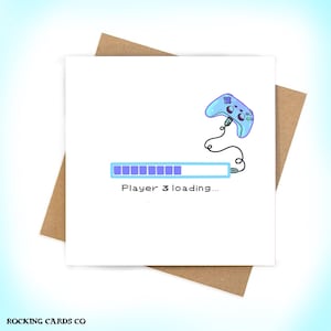 Joueur 3/joueur 4 en train de charger une carte de voeux pour bébé avec une photo - Jeu de cartes pour bébé