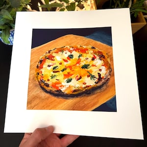 Cute, classy kitchen art of 10 x 10 pizza art print