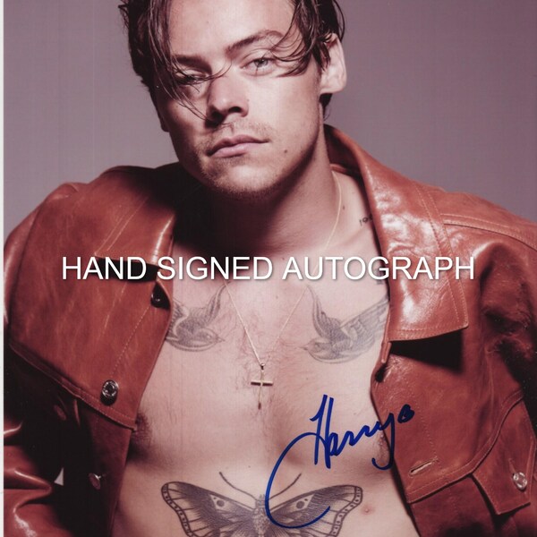 AUTOGRAFO DI HARRY STYLES Foto a colori firmata a mano con certificato di autenticità