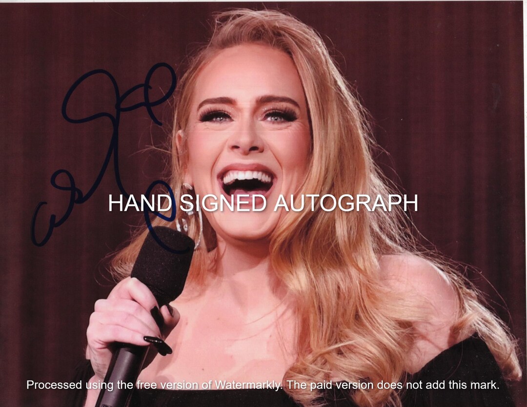 ADELE AUTOGRAPH Hand Signed Color Photo With Coa - Etsy