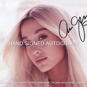 ARIANA GRANDE AUTOGRAPH Hand Signed 8 1/2 x 11 Color Photo With Coa