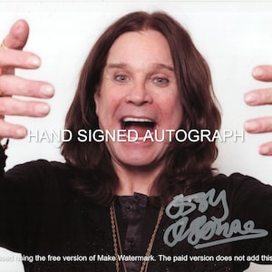 AUTOGRAPHE OZZY OSBOURNE signé à la main, photo couleur 8 1/2 x 11 avec couche d&#39;impression