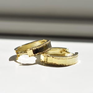 Gold Huggies For Men and Women, Golden Hoop Earrings for Everyday Wear, 14K Gold-plated Hoops, Minimalist Hoop Earrings, 925 Sterling Silver