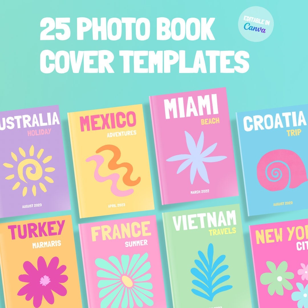 25 Travel Photobook Cover Templates, Customisable in Canva - Etsy