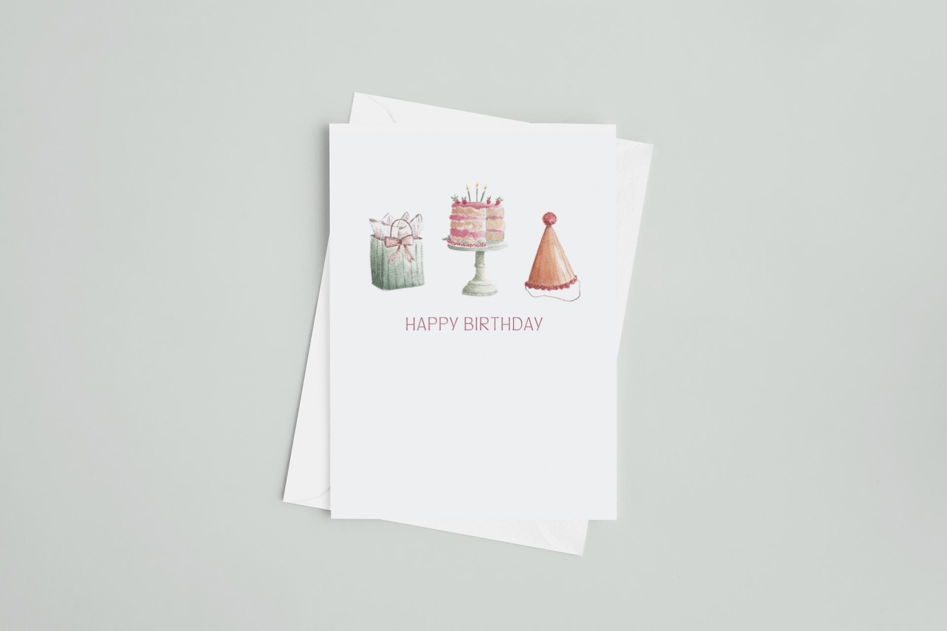 Watercolor Print Birthday Card With Envelope | Blank on Inside - Etsy