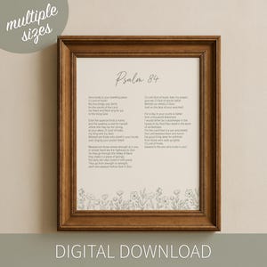 Psalm 84 Bibelversväggkonst | Kristen skrift digital nedladdning | Flera storlekar