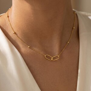 Linked Pendant Necklace, Infinity Charm Necklace, Interlocking Necklace, Anniversary Gift, Couple Necklace, Christmas Gift