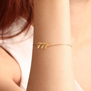 Custom Number Bracelet, Personalized Lucky Jewelry, Paperclip Chain Bracelet, Personalized Bracelet, Gift for Mom, Gift for Birthday