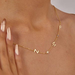 Personalized Initial Birthstone Necklace, Custom Name Necklace, Gold Letter Jewelry, Dainty Monogram Necklace, Gift for Her, Gift for Mother