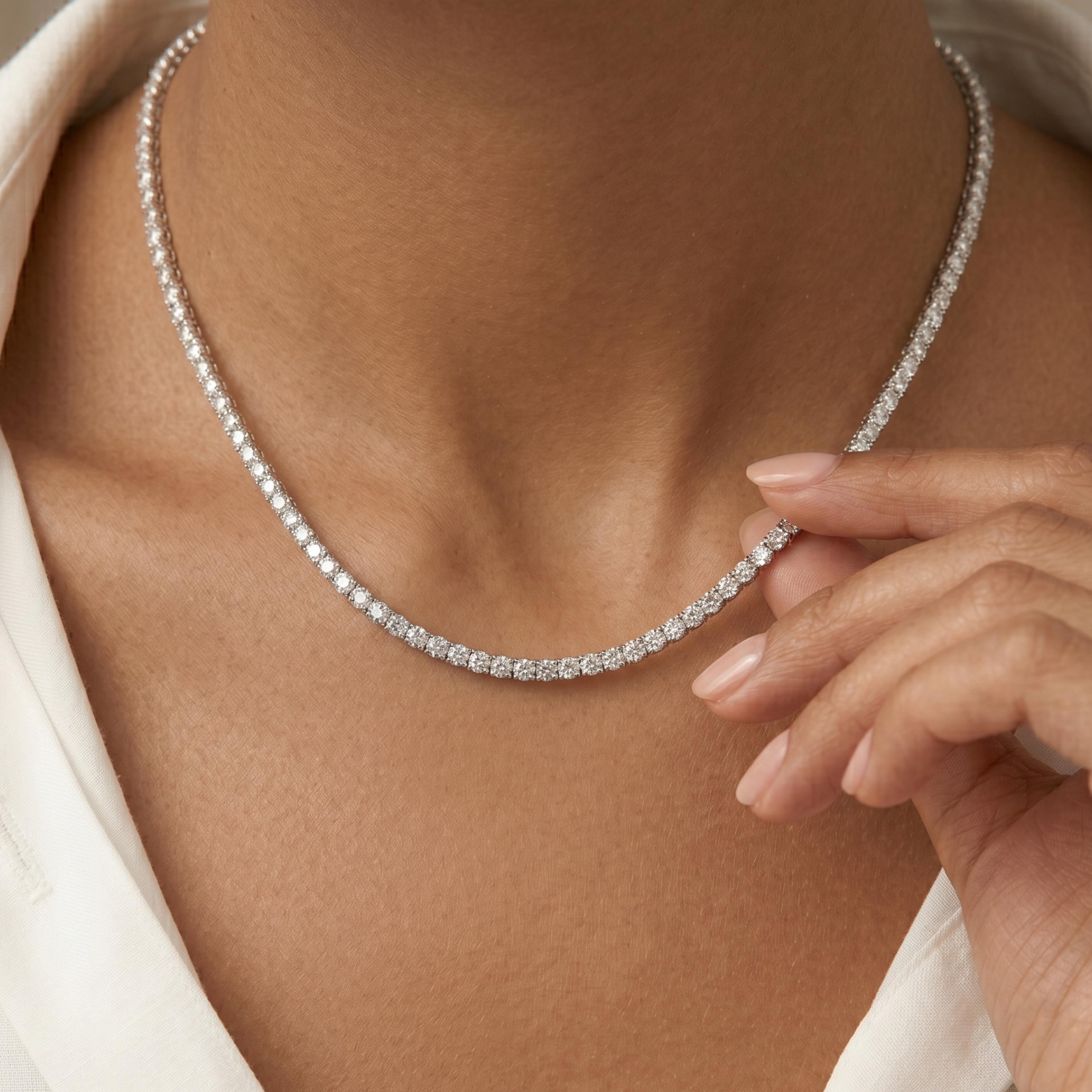 22 Inch Moissanite Tennis Necklace - Etsy