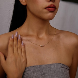 Custom Birthstone Necklace, Multiple Birthstones Jewelry, Personalized Family Necklace, Dainty Minimalist, Birthday Gift, Christmas Gift