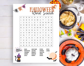 Halloween Word Search for Kids: Spooky Printable Game (PDF)