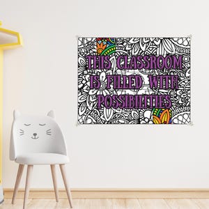 Classroom Of possibilities Collaborative Coloring Poster,Teamwork Classroom Activity, Giant Coloring Poster Mural, Social Emotional Learning