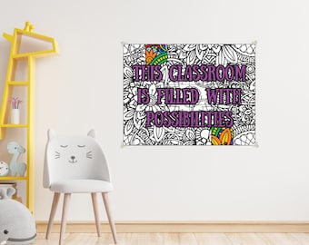 Classroom of Possibilities Collaborative Coloring Poster: Teamwork Activity (PDF Download)