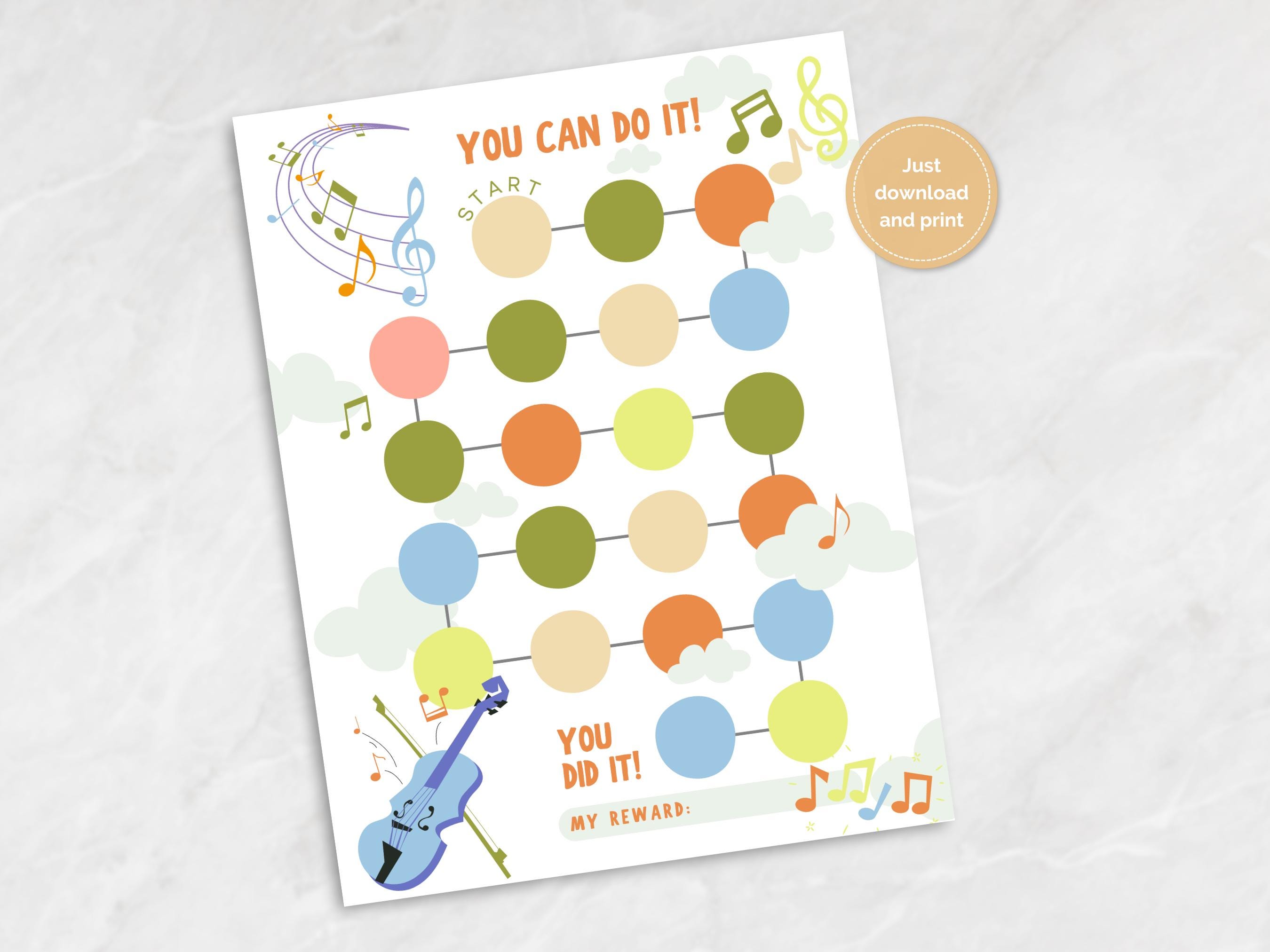 Printable Violin Reward Chart: Kids Music Practice Tracker (PDF) - Etsy