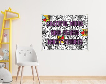 Gratitude Collaborative Coloring Poster: Thanksgiving Classroom Mural (PDF Download)