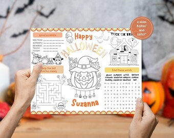 Editable Halloween Activity Placemat | Printable Games (PDF)
