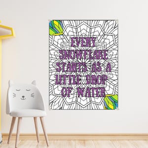 Motivational Collaborative Coloring Poster, Winter Teamwork Classroom Activity, Giant Coloring Poster Mural, Social Emotional Learning Art