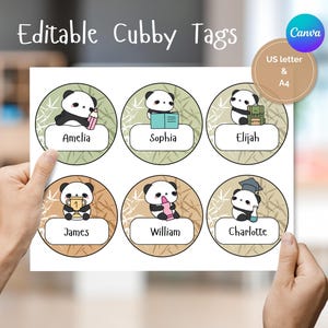 Panda Name Tag - Etsy
