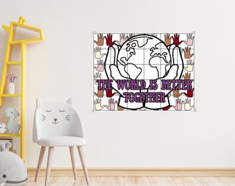 Teamwork Coloring Poster: Social Emotional Learning Classroom Mural (PDF Download